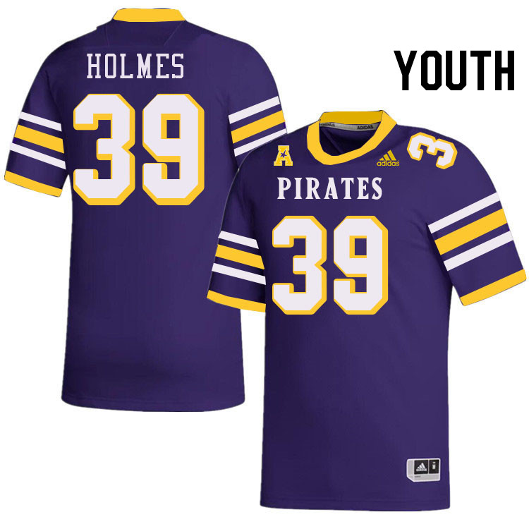 Youth #39 Luke Holmes ECU Pirates College Football Jerseys Stitched-Throwback